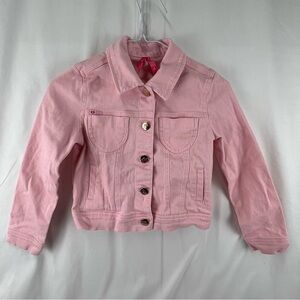 Cutie Patootie - Girl's Jean Jacket - Small - Light Pink - Denim - Button Down
